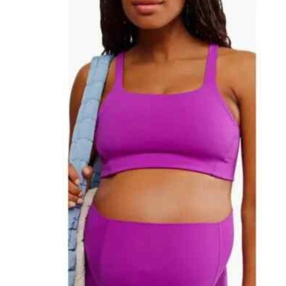 'FP Movement x Hatch Never Better Square Neck Maternity Bra M NWT Berry - Picture 1 of 6